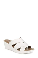 Naturalizer Rowena Platform Slide Sandal in Warm White Leather at Nordstrom, Size 10.5