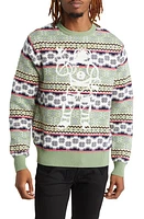 Billionaire Boys Club Greetings Fair Isle Sweater Whisper Green at Nordstrom,