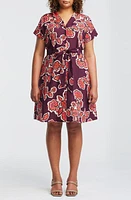 Estelle Jasmin Floral Linen Blend Shirtdress Rose/Plum at Nordstrom,