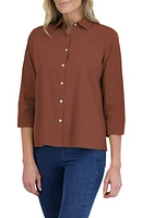 Foxcroft Sanda Cotton Blend Button-Up Shirt at Nordstrom,