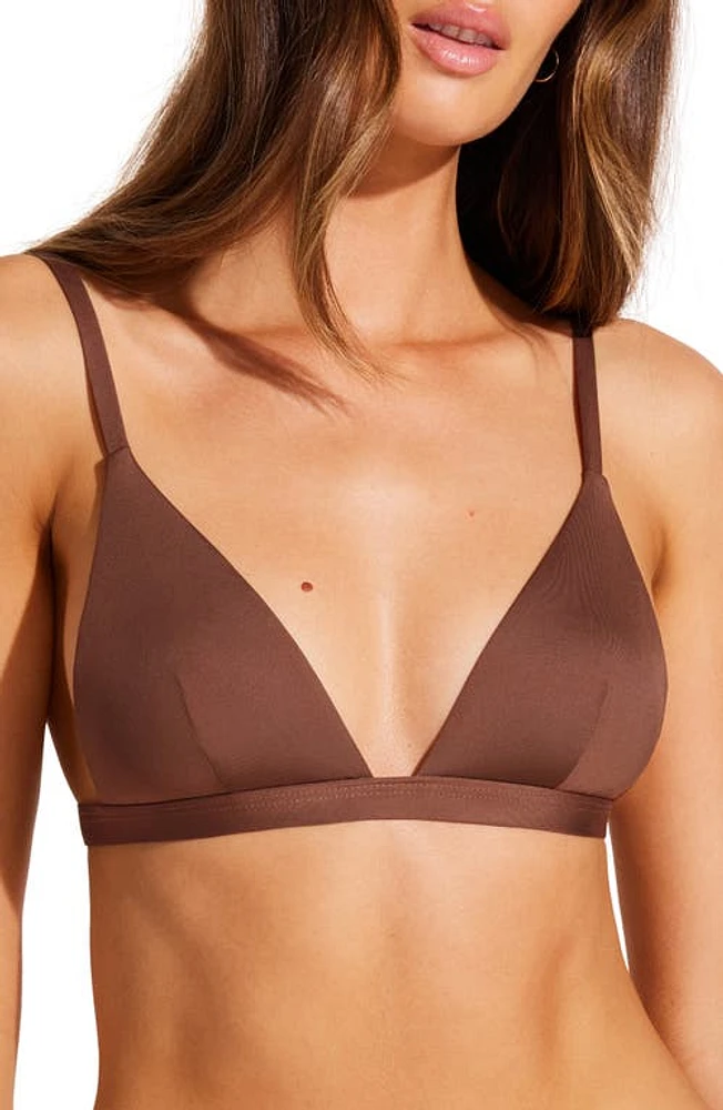 Vitamin A Moss Triangle Bikini Top Mocha Ecolux at Nordstrom,