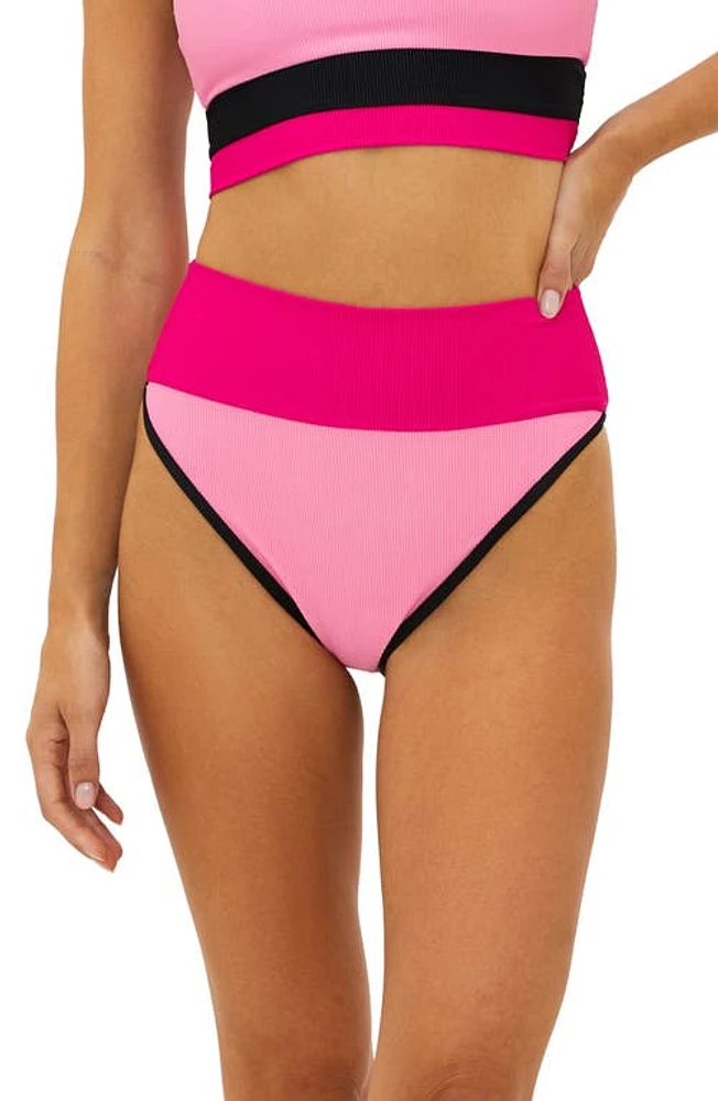 Beach Riot Emmy High Waist Bikini Bottoms Amour Colorblock at Nordstrom,