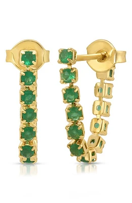 Joy Dravecky Emmy Cubic Zirconia Front/Back Earrings in Green/Gold at Nordstrom