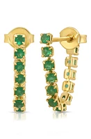 Joy Dravecky Emmy Cubic Zirconia Front/Back Earrings in Green/Gold at Nordstrom