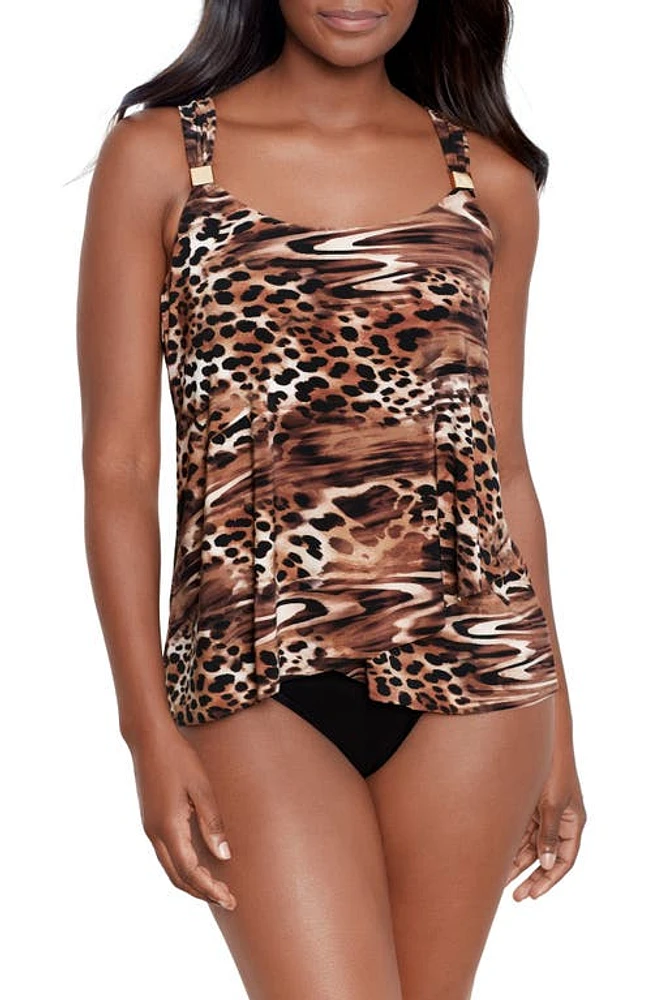 Miraclesuit Ocicat Dazzle Underwire Tankini Top Black/Multi at Nordstrom,