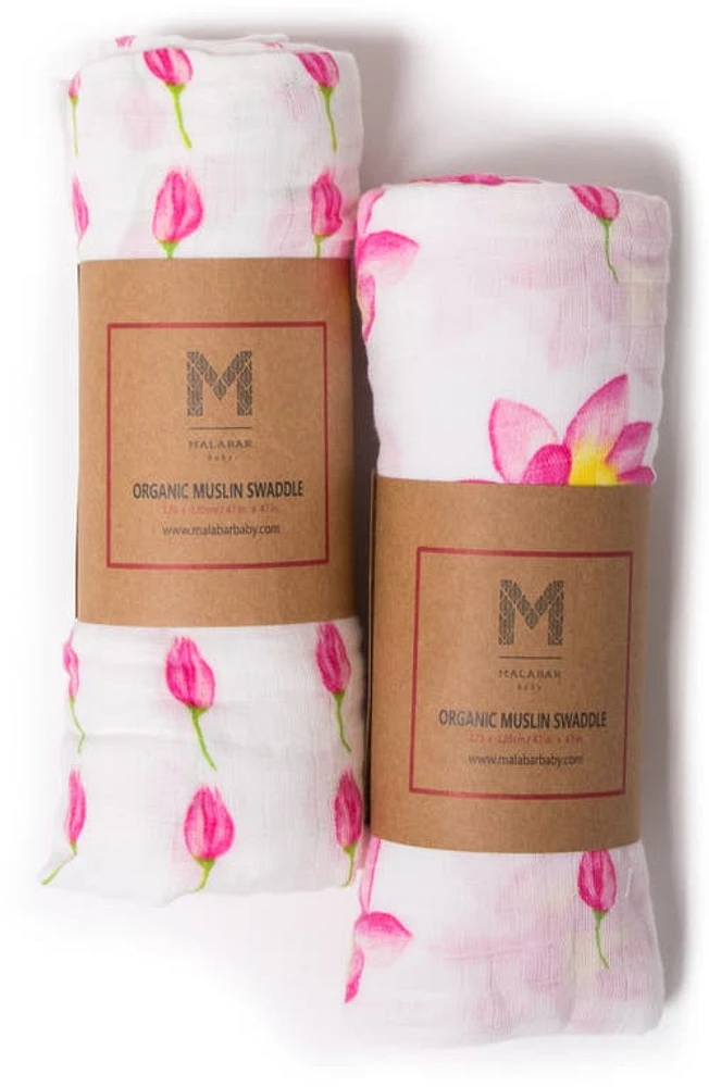 Malabar Baby 2-Pack Organic Muslin Swaddles in Enchanted Garden at Nordstrom