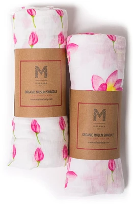 Malabar Baby 2-Pack Organic Muslin Swaddles in Enchanted Garden at Nordstrom