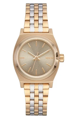 Nixon The Small Time Teller Bracelet Watch, 26mm in Lt Gold/Silver/Vintage White at Nordstrom