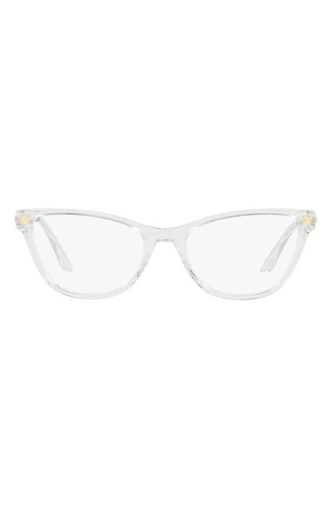 Versace 54mm Cat Eye Optical Glasses in Crystal at Nordstrom