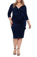 Xscape Evenings Ruffle Scuba Sheath Dress Midnight at Nordstrom