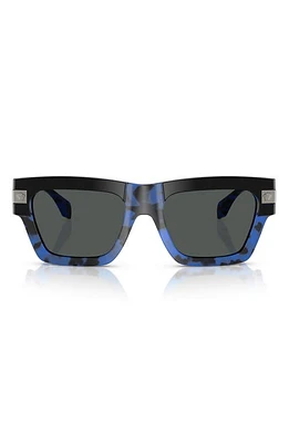 Versace 55mm Plaque Rectangular Sunglasses in Havana Blue at Nordstrom