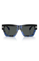 Versace 55mm Plaque Rectangular Sunglasses in Havana Blue at Nordstrom