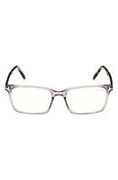 TOM FORD 55mm Rectangular Blue Light Blocking Glasses in Grey/Other at Nordstrom