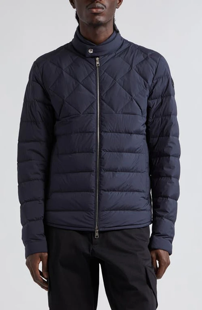 Moncler Choquart Down Puffer Jacket Greyish Navy at Nordstrom,