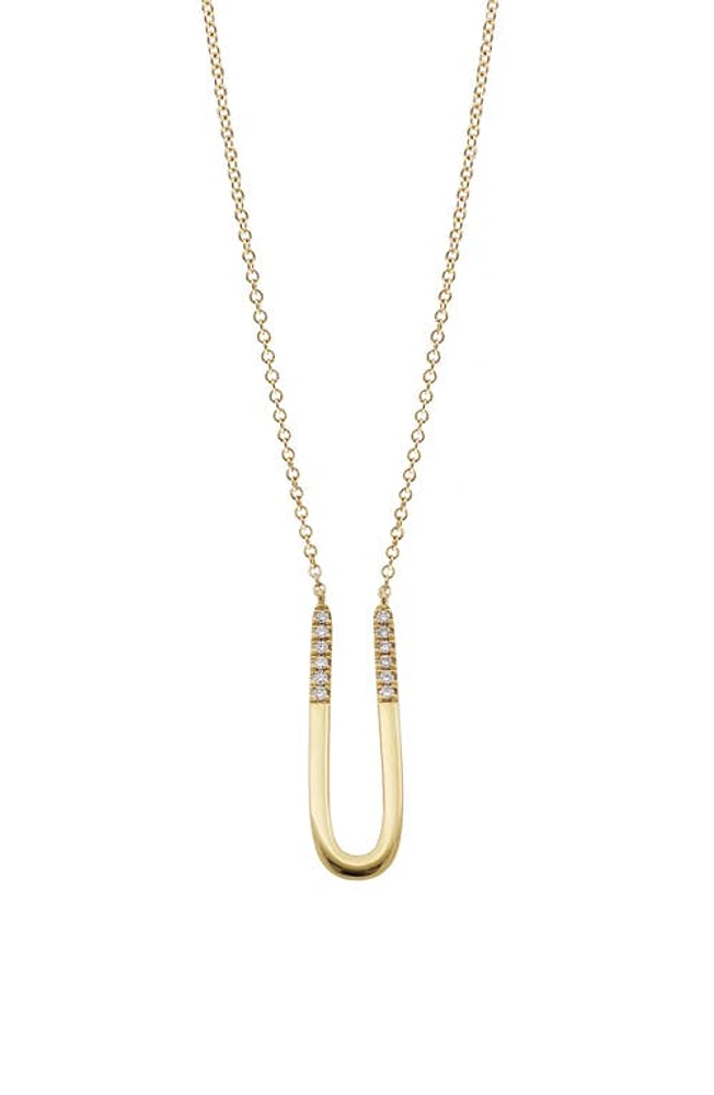 Bony Levy Diamond Initial Pendant Necklace in Gold-U at Nordstrom