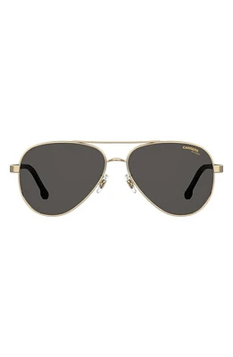 Carrera Eyewear 58mm Aviator Sunglasses in Gold Black/Gray Polar at Nordstrom