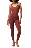 Spiritual Gangster Flaunt Fitted Dream Tech Jersey Jumpsuit Washed Burgundy at Nordstrom,