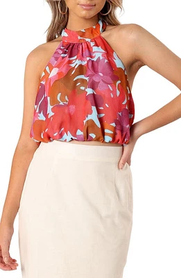 Petal & Pup Blaise Floral Print Halter Top Pink Azalea at Nordstrom,