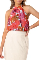 Petal & Pup Blaise Floral Print Halter Top Pink Azalea at Nordstrom,