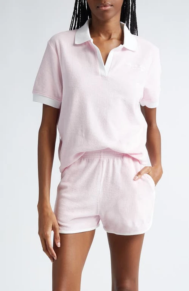 Sporty & Rich Hotel du Cap Cotton Terry Polo Eden Pink at Nordstrom,