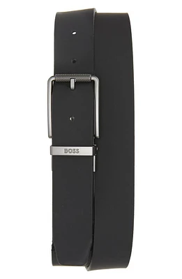 BOSS Rummi Leather Belt Black at Nordstrom,