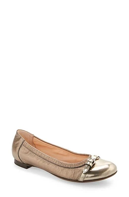 AGL Monika Cap Toe Ballet Flat Platinum Pebble/Platinum at Nordstrom,