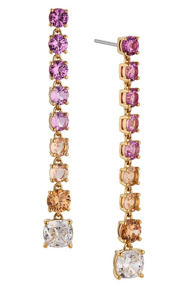 Nadri Cubic Zirconia Linear Drop Earrings in Gold at Nordstrom