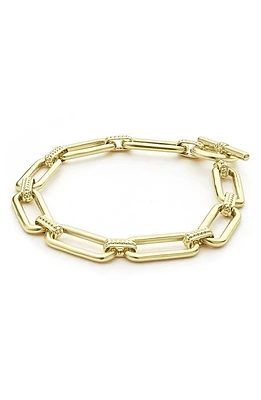 LAGOS Signature Caviar Smooth Link Toggle Bracelet in Gold at Nordstrom, Size 7