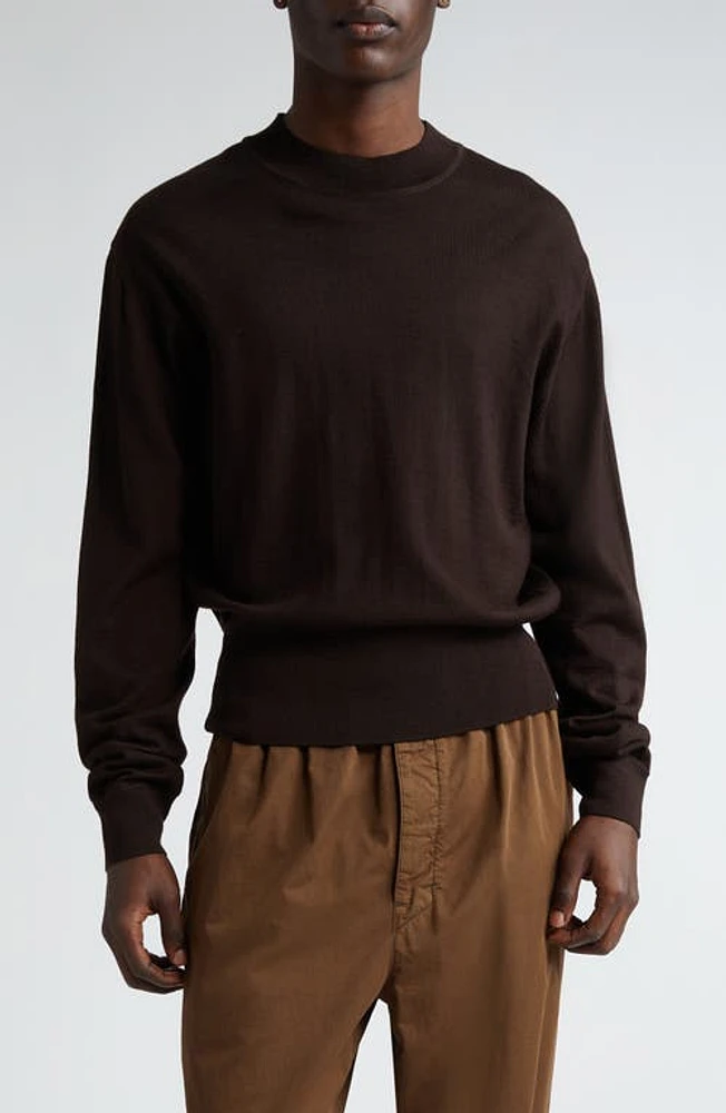 Lemaire Wool Blend Crewneck Sweater Pecan Brown at Nordstrom,