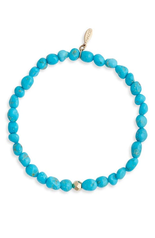 Anzie Boheme Sleeping Beauty Turquoise Beaded Stretch Bracelet in Blue at Nordstrom, Size 7.5