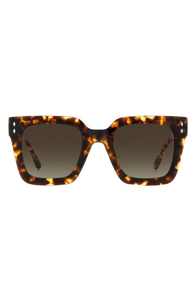 Isabel Marant 51mm Square Sunglasses in Havana /Brown Gradient at Nordstrom