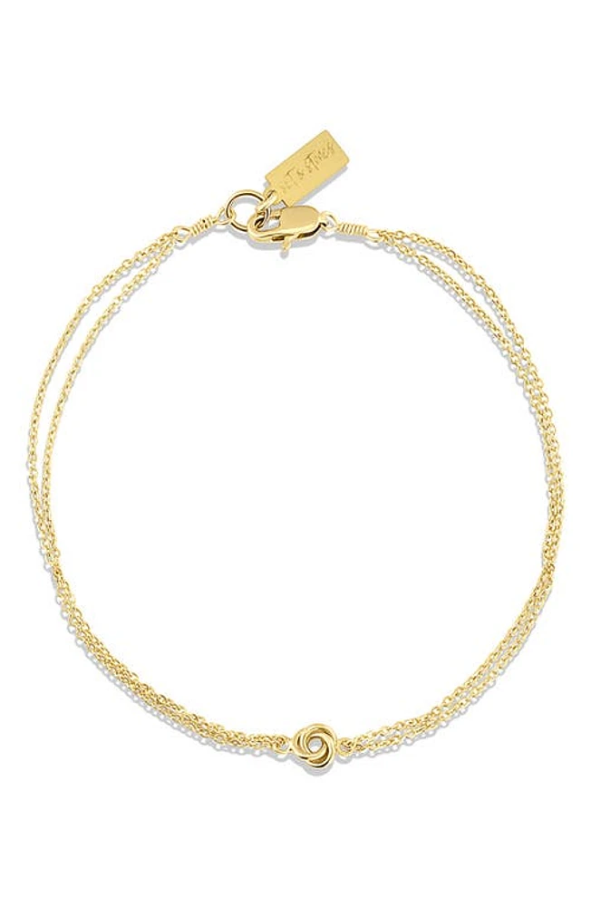 Set & Stones Lennan Love Knot Double Strand Bracelet in Gold at Nordstrom