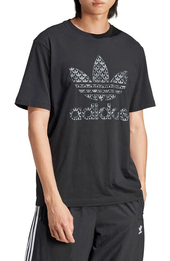 adidas Originals Mono Trefoil Logo Graphic T-Shirt Black/Grey Five at Nordstrom,