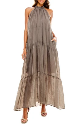 Socialite Sleeveless Tiered Maxi Dress Taupe at Nordstrom,