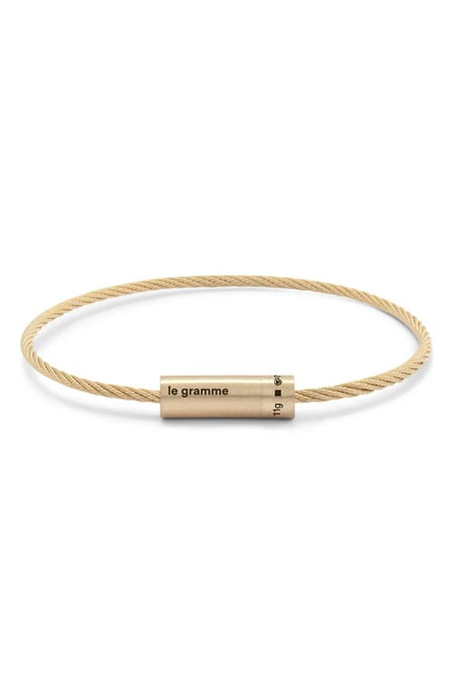 le gramme Men's 11G Brushed 18K Gold Cable Bracelet Yellow at Nordstrom, Cm