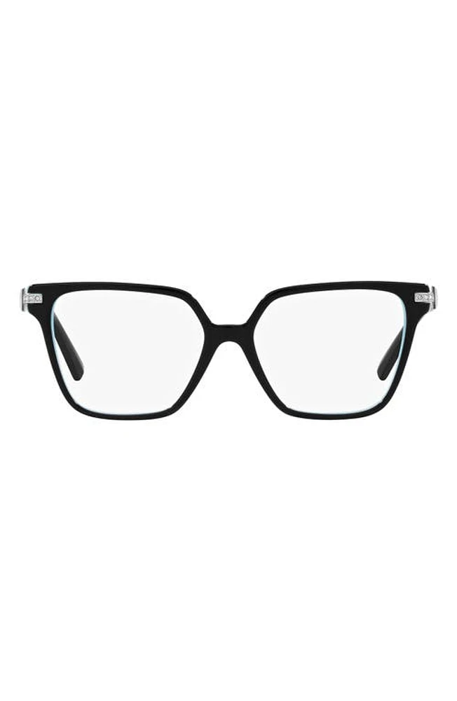 Tiffany & Co. 52mm Square Optical Glasses in Black at Nordstrom