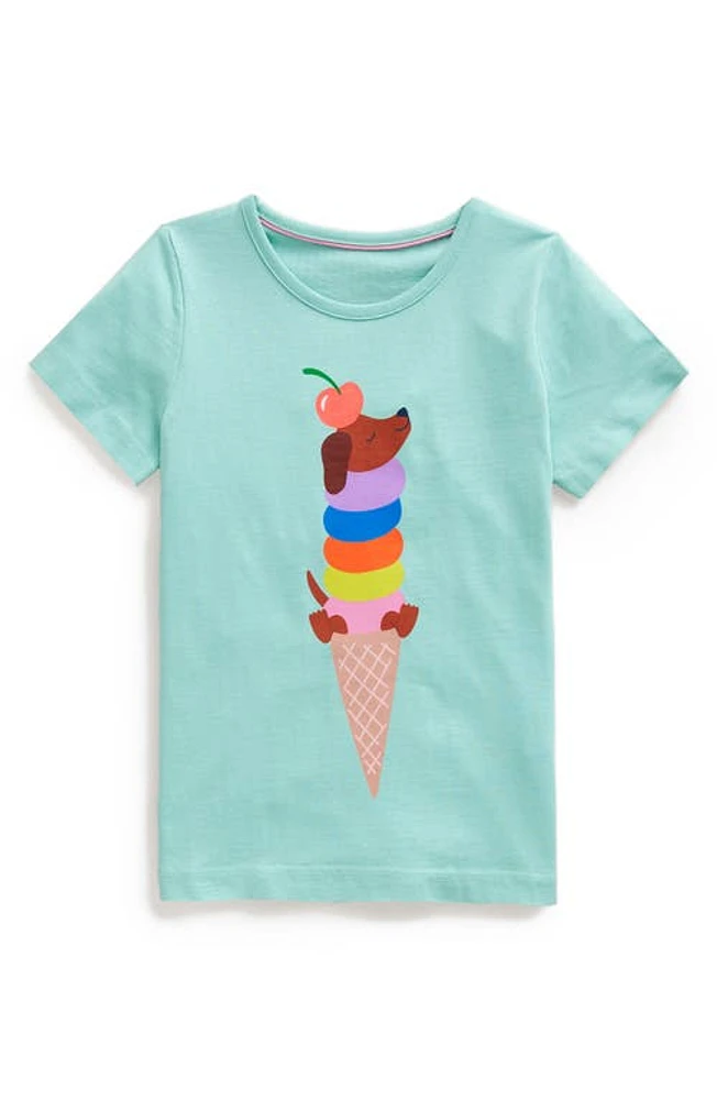 Mini Boden Kids' Cotton Graphic T-Shirt in Fountain Green Ice Cream at Nordstrom, Size 5-6Y