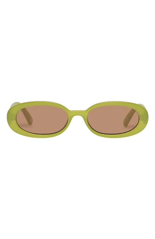 Le Specs Outta Love 51mm Oval Sunglasses in Pine Lime /Olive Mono at Nordstrom