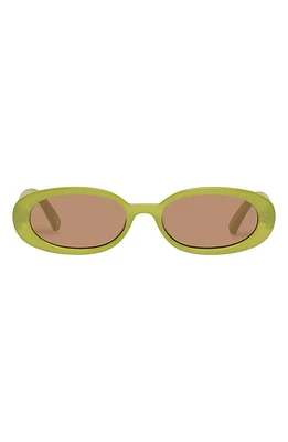 Le Specs Outta Love 51mm Oval Sunglasses in Pine Lime /Olive Mono at Nordstrom