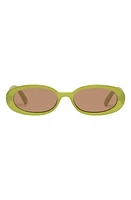 Le Specs Outta Love 51mm Oval Sunglasses in Pine Lime /Olive Mono at Nordstrom