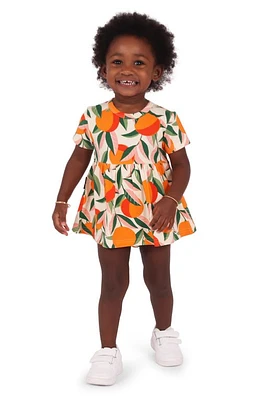 TINY TRIBE Orange Grove Stretch Cotton T-Shirt Dress at Nordstrom, Size 9-12M