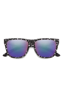 Smith Lowdown 2 55mm ChromaPop Polarized Square Sunglasses in Matte Black Marble /Violet at Nordstrom