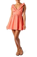 Petal & Pup Rowan Linen Blend Minidress in Coral at Nordstrom, Size Small