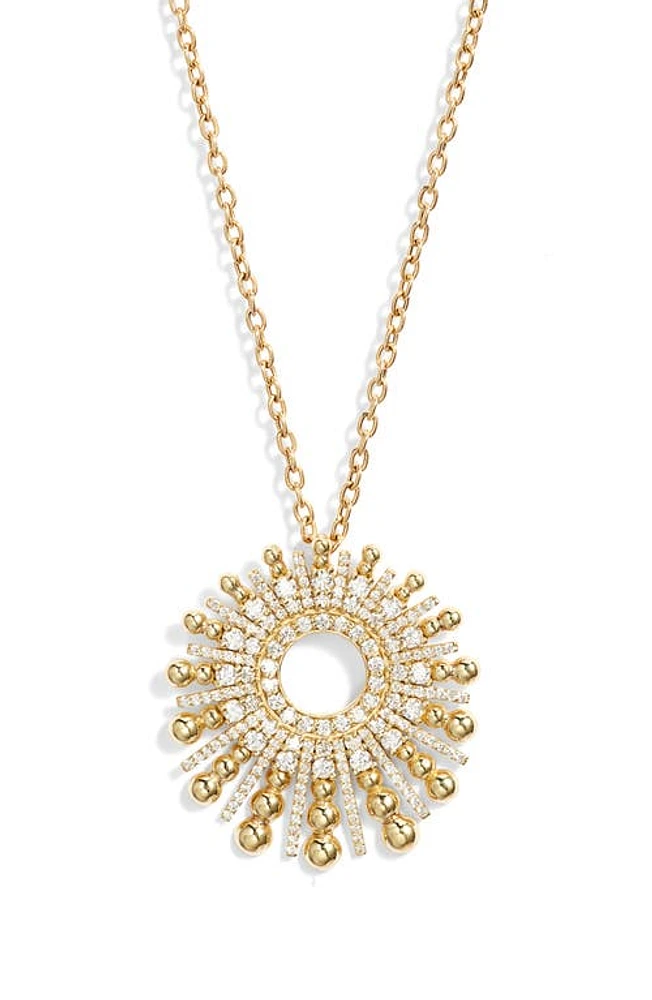 Mindi Mond Icon Gold Bead & Diamond Spoke Pendant Necklace in 18K Yg at Nordstrom