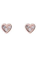 Ted Baker London Neena Nano Heart Stud Earrings in Rose Gold Tone Clear Crystal at Nordstrom