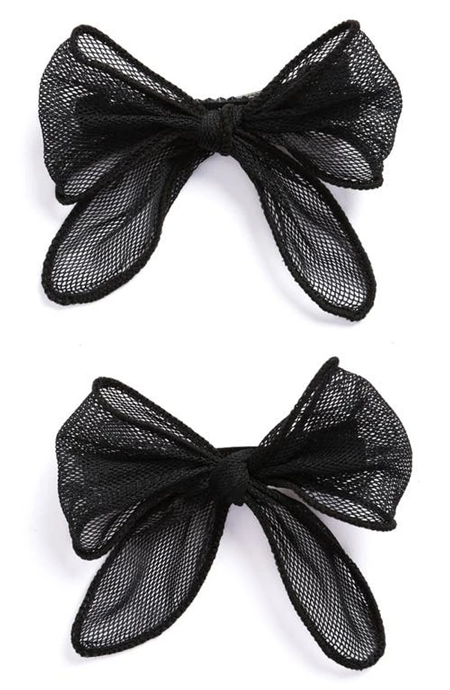 BP. 2-Pack Mesh Bow Hair Clips in Black at Nordstrom