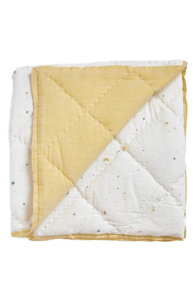 Pehr Reversible Quilted Organic Cotton Blanket in Ivory/Marigold at Nordstrom