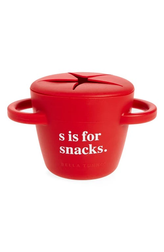 Bella Tunno S is for Snacks Happy Snacker Cup & Lid in Red at Nordstrom