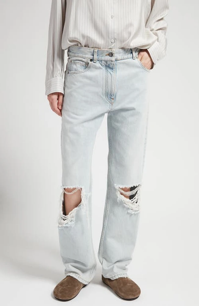 The Row Burty Straight Leg Jeans in Bleached at Nordstrom, Size 14