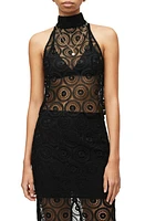 AllSaints Lana Circle Lace Top in Black at Nordstrom, Size 6 Us